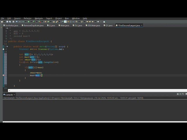 Second largest number in an array// Java program for beginners 🔥 