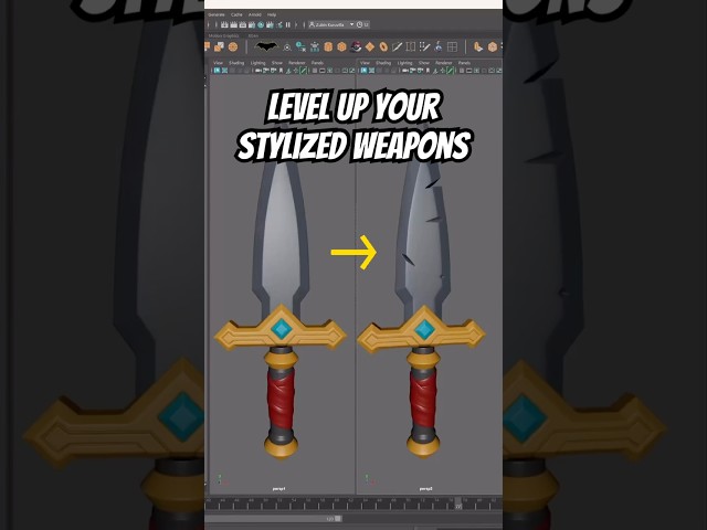 The secret to better stylized weapons! #3dmodeling #hardsurface #topology #maya3d #blender3d