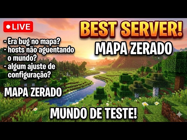 MUNDO DE TESTE JOGANDO COM INSCRITOS SURVIVAL JAVA E BEDROCK  #minecraft  #aovivo