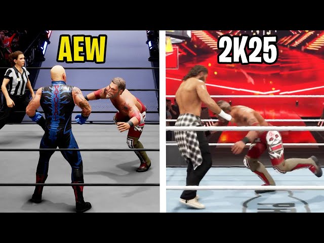 WWE 2K25 vs AEW Fight Forever - Finisher Comparison
