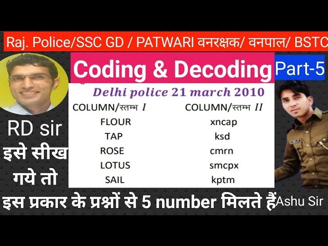 coding and decoding reasoning|part-5|coding and decoding reasoning hindi|coding decoding trick by RD