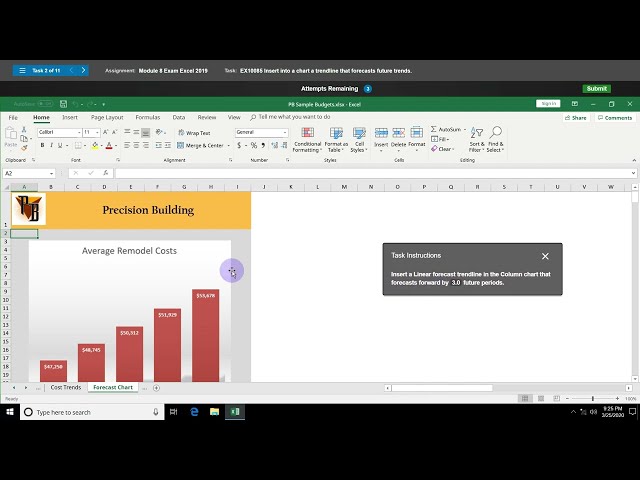 Module 8 Exam Excel 2019 - Precision Building
