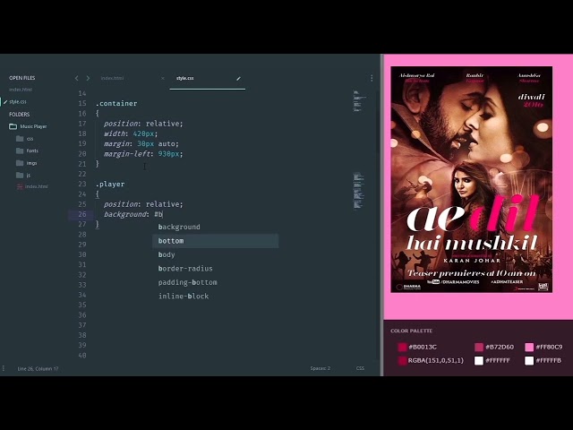 How To Make Music Player Using HTML CSS JavaScript @codefrog