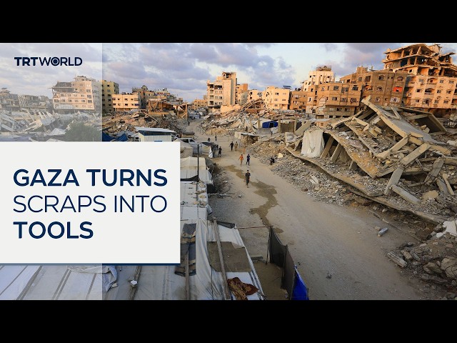Palestinian turns scraps into tools for displaced families