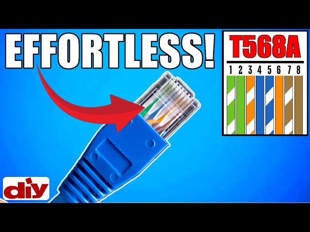 Wiring up ETHERNET plugs the EASY way | T568A Termination in 4 Minutes
