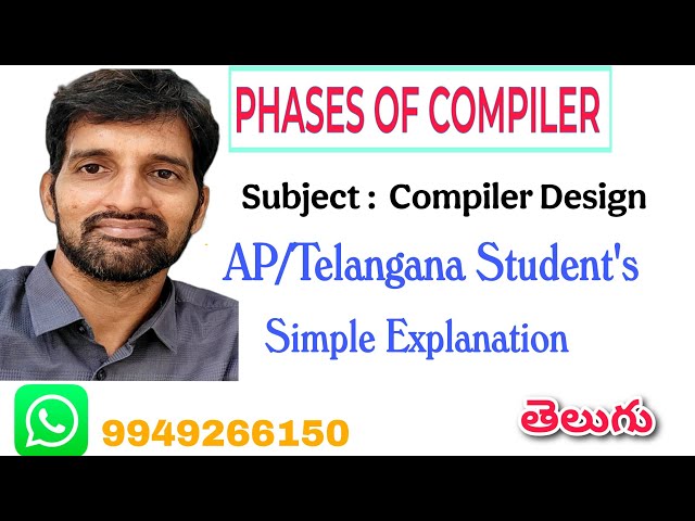 Phases of Compiler | Compiler Design Tutorial in Telugu | Lexical, Syntax, Semantic Analysis | JNTUH