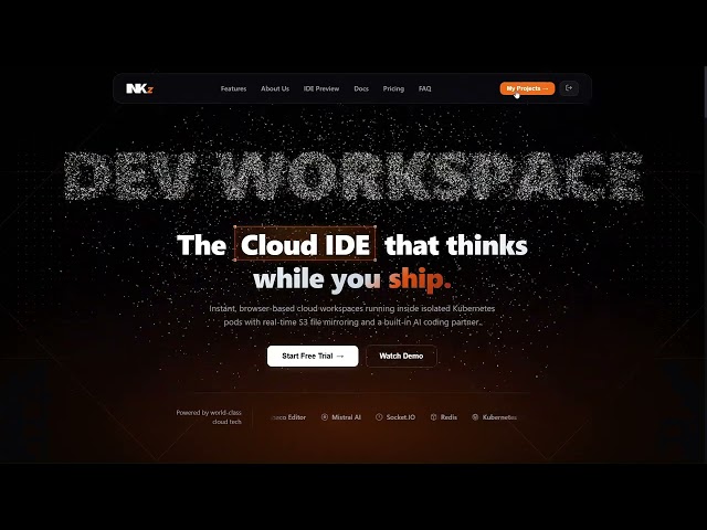 watch demo - INkz cloud ide