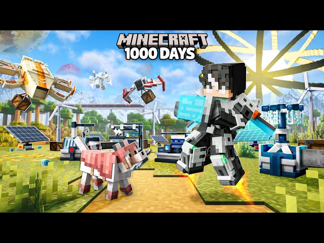 I Survived 1000 Days Creating a DYSON SPHERE in ALL THE MODS! [FULL MOVIE]