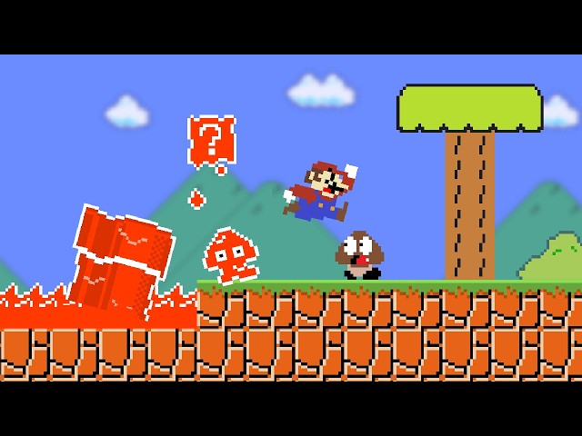 Everything Mario jumps on turns to LAVA! (EXTENDED EDITION)