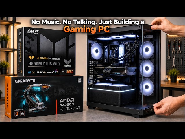 ASMR PC Build - MONTECH King 95 + RX 9070 XT - Pure Building Sounds