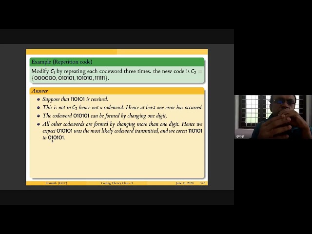 Coding Theory Class 3