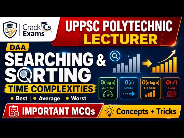 All Searching & Sorting Complexities in One Shot | Important MCQs | UPPSC Polytechnic Lecturer 2026