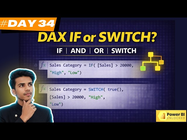 Logical Functions in DAX (IF, AND, OR, SWITCH) Explained DAY-34 #datamindsacademy