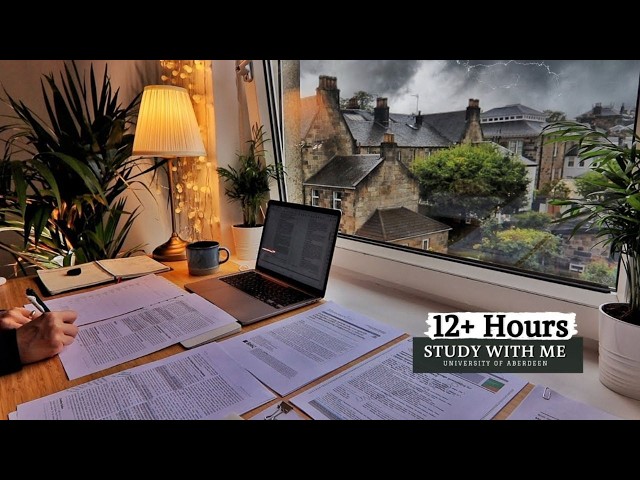 13-HOUR STUDY WITH ME on A RAINY DAY 🎓  Scottish Highlands | Pomodoro | Deep Work Mode | No Music