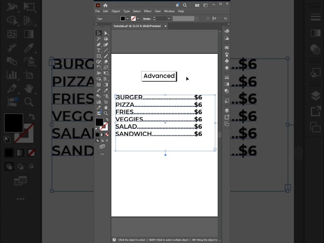 Perfect Menu Price List with Dotted Lines in Illustrator | Tab Leaders Tutorial #customtabs#tutorial