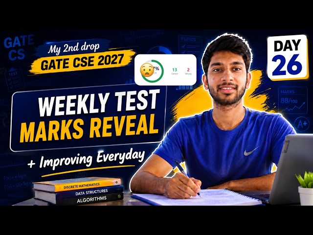 Day 26 of 2nd DROP - Weekly Test Marks and Score | Study Vlog | My Gate 2027 Journey