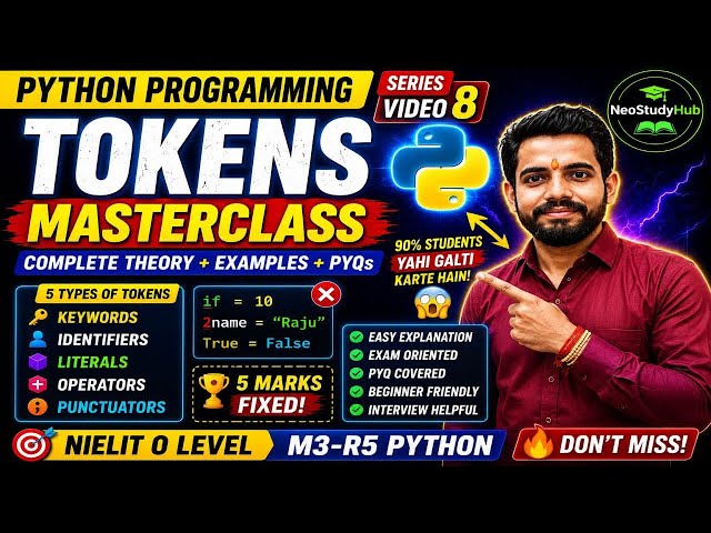 Python Tokens Masterclass | Keywords, Identifiers, Literals, Operators & Punctuators | Python Day 10