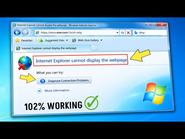 Fix Internet Explorer cannot display the webpage 🌐 Fix Diagnose Connection Problems in Windows 7