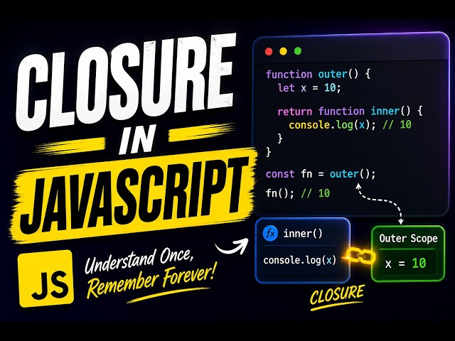 JavaScript Closures Explained in 10 Minutes | Closures Made Easy for Beginners (With Examples)