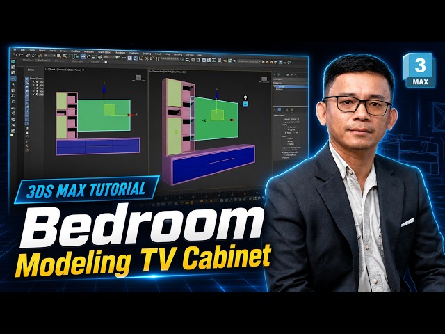 3DS MAX Tutorial : Bedroom : Modeling_ Tv Cabinet