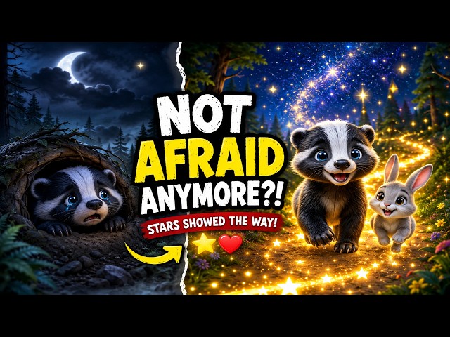 A Baby Badger Was Afraid of the Dark… Until the Stars Showed the Way 🦡⭐❤️