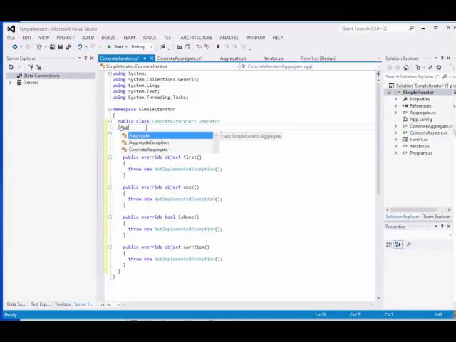 Simple Iterator Pattern Demo