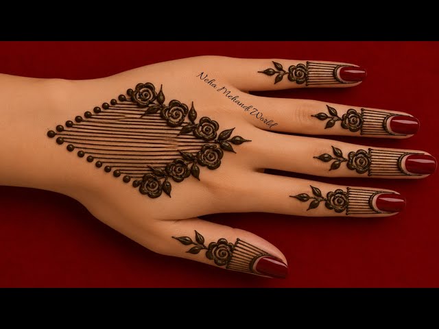 Stylish mehndi design for back hand|Back Hand Mehandi Design|Mehandi Design #mehndi #henna 