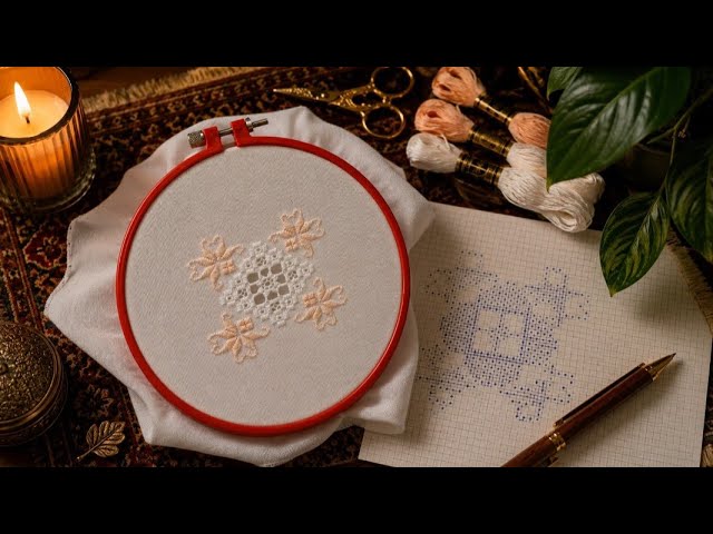 Hardanger part 4  : Create the design hardanger embroidery step by step for beginners ✨️ 