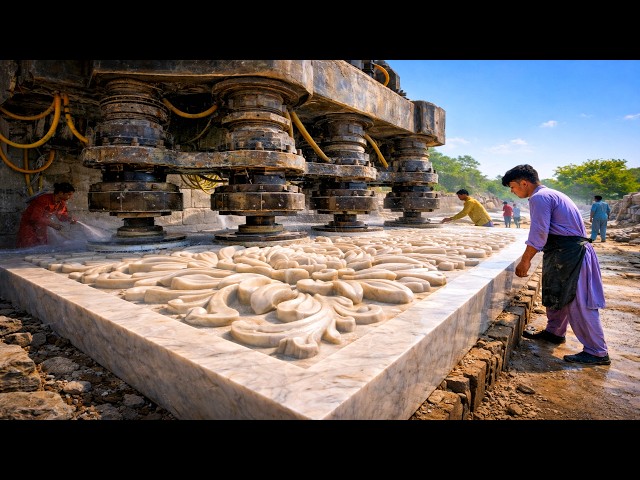 Pakistani Industrial Secret Technique - Making Marble Flower Patterns - @AmazingExperts
