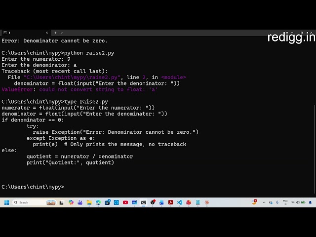 Exception handling in Python - The raise statement - CBSE Class XII + B.E. AI and ML - 2 of 5
