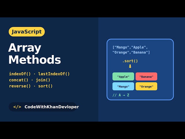 6 JavaScript Array Methods You Must Know 🚀 | indexOf, concat, join, reverse & sort