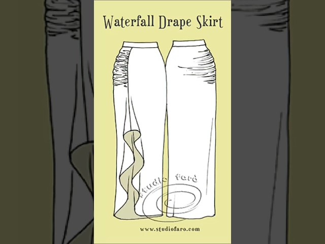 Waterfall Drape Skirt PatternMaking @studiofaro #patternpuzzle #drapepattern #creativepatternmaking