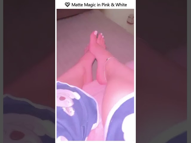 💗 Pink & White Matte Pedicure – Soft Glam Perfection ✨ #beautyedit #foot #sportychic #naildesigns