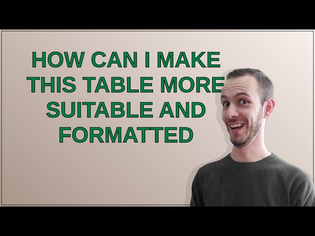 Tex: How can i make this table more suitable and formatted