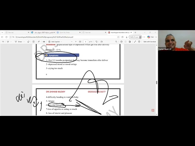 Neurological disorders with pregnancy (epilepsy, postpartum psychosis ,Dr.shihab nazmy