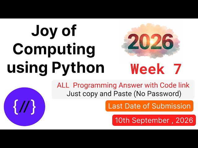 NPTEL Joy of Computing Using Python Week 7 🔥 All Programming Solutions + Code Link (2026)