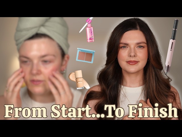 LONG LASTING Heat Proof Makeup Tutorial & Effortless Curls 🫶🏻
