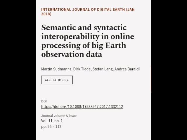 Semantic and syntactic interoperability in online processing of big Earth observation... | RTCL.TV