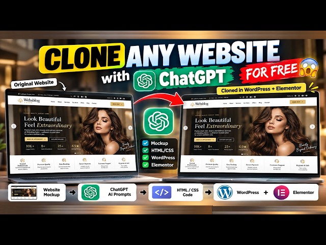 Clone ANY Website with ChatGPT for FREE 🤯 | WordPress + Elementor