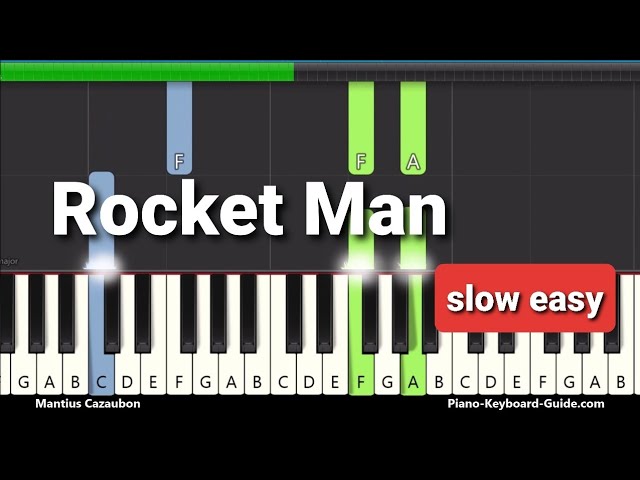 Elton John - Rocket Man  (Slow Easy Piano Tutorial)