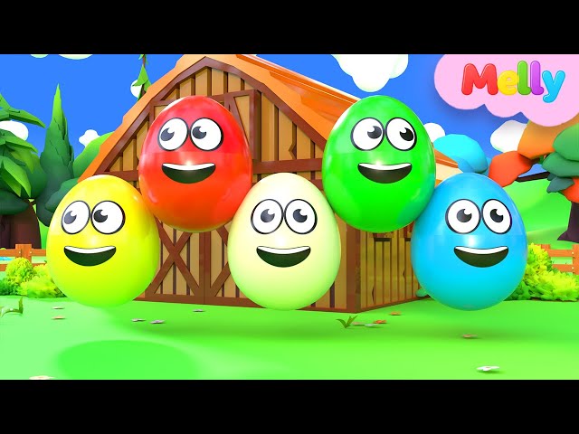 Learning Colors and Numbers Song | Colorful Eggs on the Farm | Melly Nursery Rhymes & Kids Songs