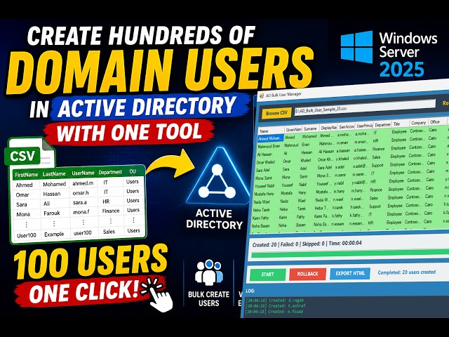 How To Create Hundreds of Domain Users in Active Directory with One Tool On Windows Server 2025