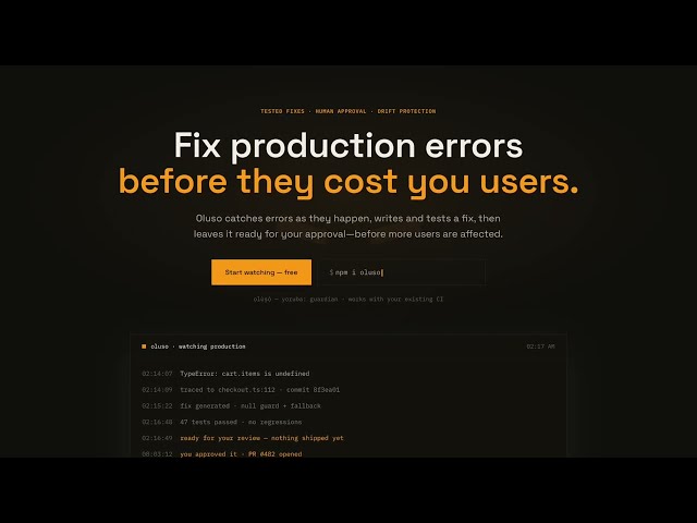 Oluso: From Production Error to Verified Azure DevOps PR in Under 3 Minutes