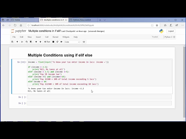 Multiple Conditions in If elif else Python hands on 9