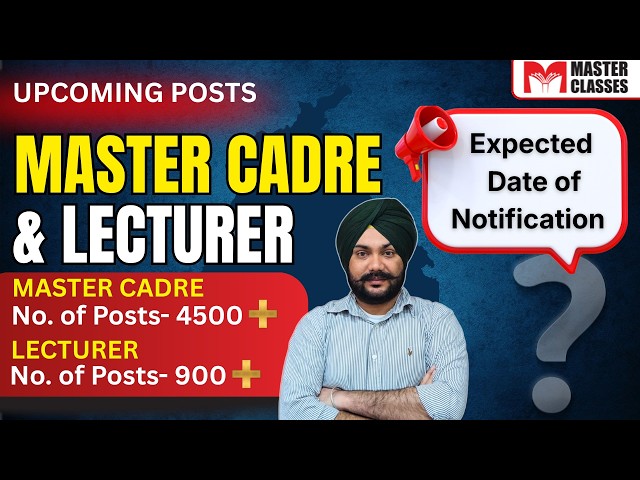 Upcoming Post of Master Cadre & Lecturer | Call 8054400797 or 7707800072