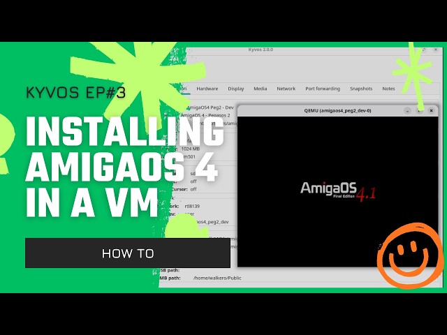 Install AmigaOS 4.1 FE in a virtual machine using two different methods