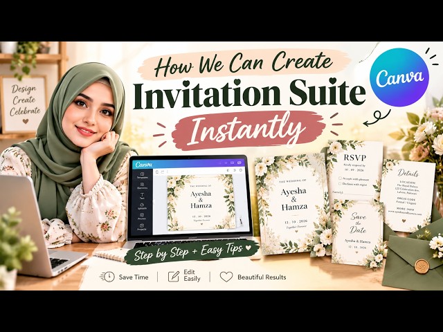 How to Create an Invitation Suite in Canva | Easy Invitation Bundle Tutorial Step by Step