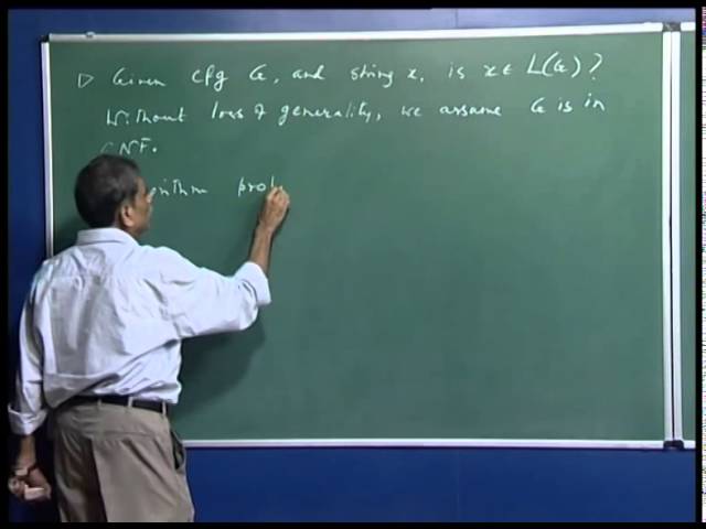 Mod-01 Lec-30 More decision problems. CYK algorithm for membership decision.