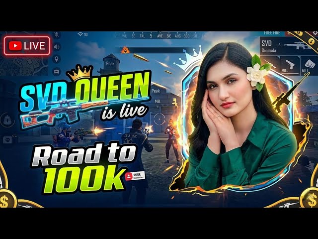 [🔴LIVE] SVD QUEEN👑 Road to 100K 🎯 | Garena Free Fire Live Bangladesh 🇧🇩 #shortsfeed