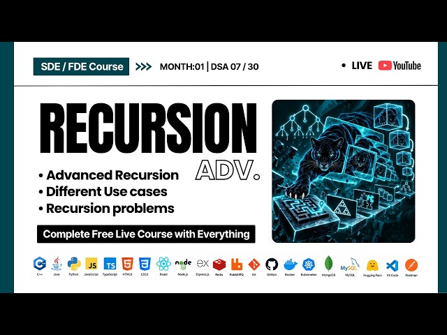 Recursion Problems in DSA | Advance Cases and Implementations | 4-Month FDE/SDE Free Course | Ep. 07